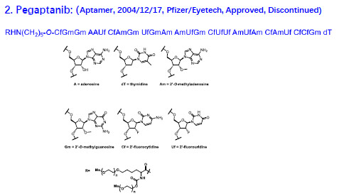 In 2004, the first aptamer drug, Pegaptanib, added a methoxy group to the ribose.